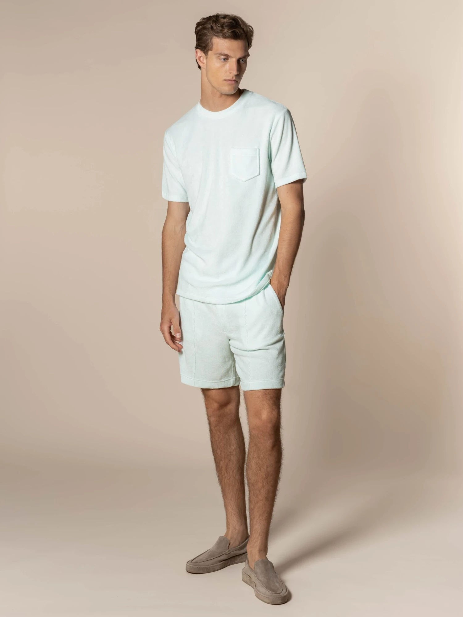 Light Aqua Terry Towelling Leisure Shorts 7 Light Aqua Terry Towelling Leisure Shorts - Image 5