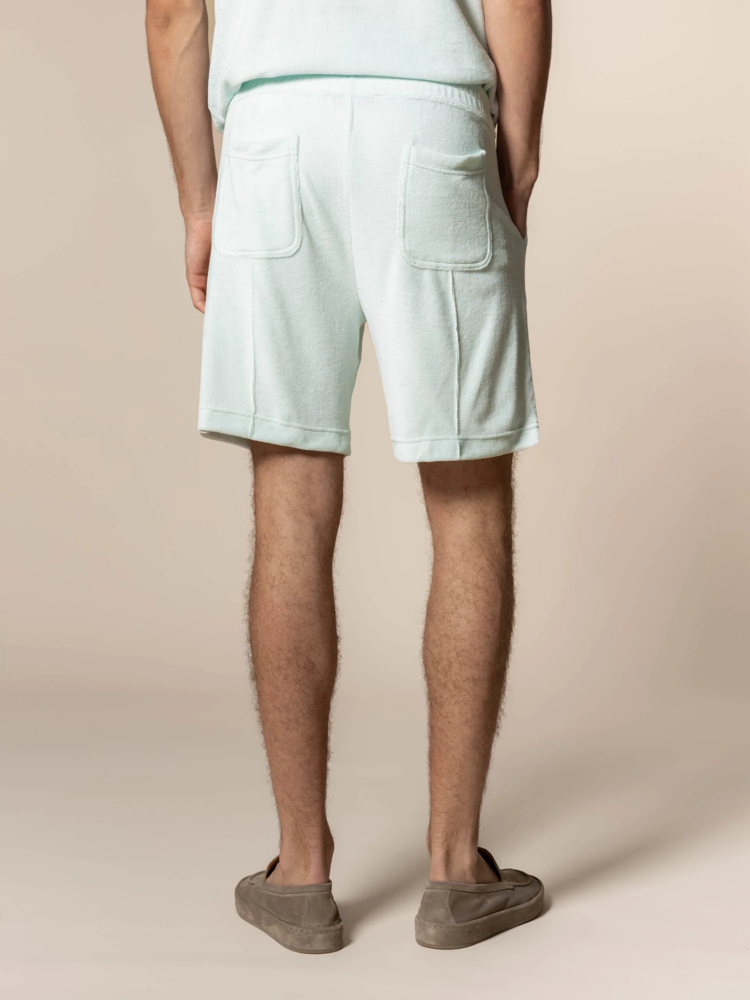 Light Aqua Terry Towelling Leisure Shorts 6 Light Aqua Terry Towelling Leisure Shorts - Image 4