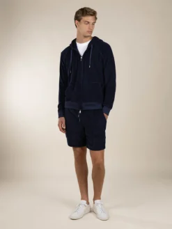 Navy Terry Towelling Leisure Shorts -Velora Fashion Aurelien shorts terry towelling leisure bermuda badstof navy13
