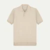 Shortsleeve Buttonless Polo Light Beige -Velora Fashion Aurelien shortsleeve buttonless polo shirt cashwool light beige1