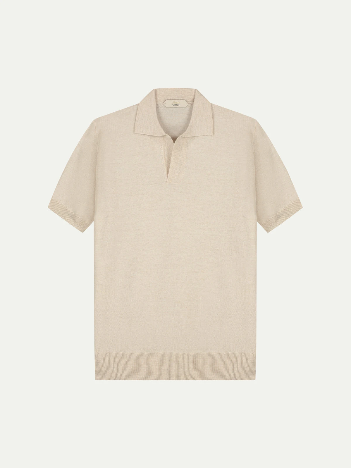 Shortsleeve Buttonless Polo Light Beige 3 Shortsleeve Buttonless Polo Light Beige