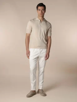 Shortsleeve Buttonless Polo Light Beige 13 Shortsleeve Buttonless Polo Light Beige -Velora Fashion Aurelien shortsleeve buttonless polo shirt cashwool light beige11 scaled