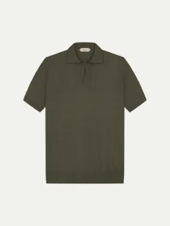 Shortsleeve Buttonless Polo Olive