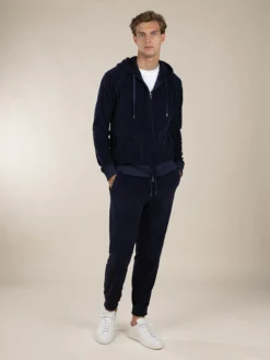 Navy Terry Towelling Zipper Vest -Velora Fashion Aurelien sweatpants terry towelling leisure trouser badstof navy13 812eb7e1 fa24 4478 b935 cd7e21c64003