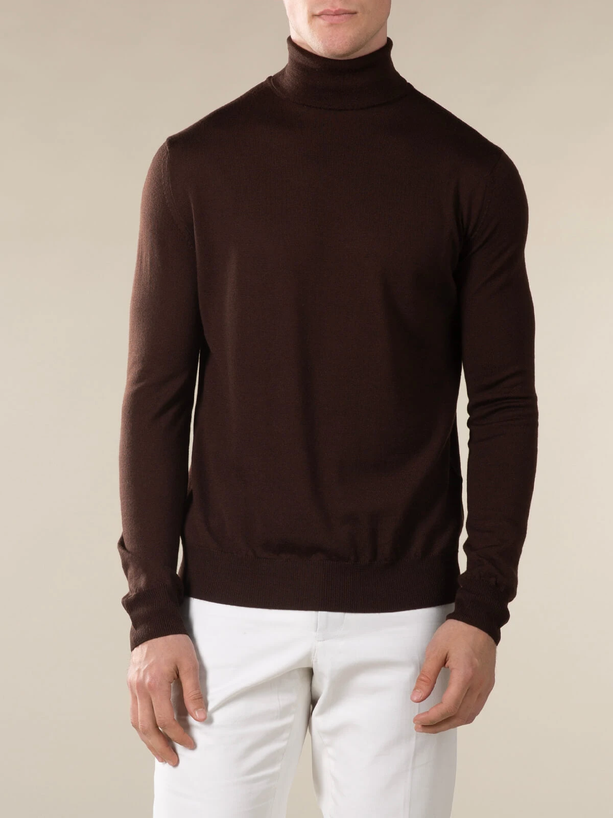 Extrafine Merino Rollneck Brown 4 Extrafine Merino Rollneck Brown - Image 2