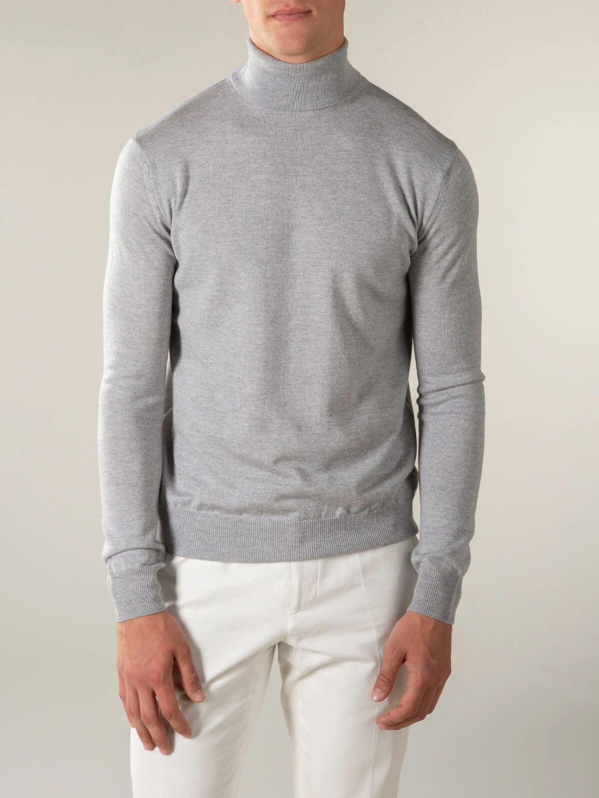 Extrafine Merino Rollneck Light Grey 4 Extrafine Merino Rollneck Light Grey - Image 2