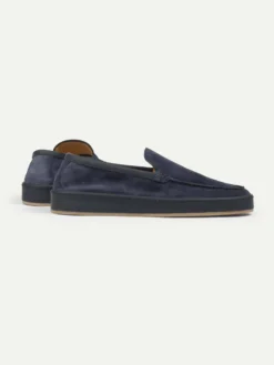 Steel Blue Voyager Loafer -Velora Fashion Aurelien voyager slip on leather softey suede steel blue men 3 scaled