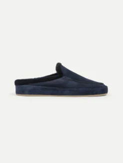 Navy Fur Voyager Slipper -Velora Fashion Aurelien voyager slipper softey suede fur navy men 4 scaled