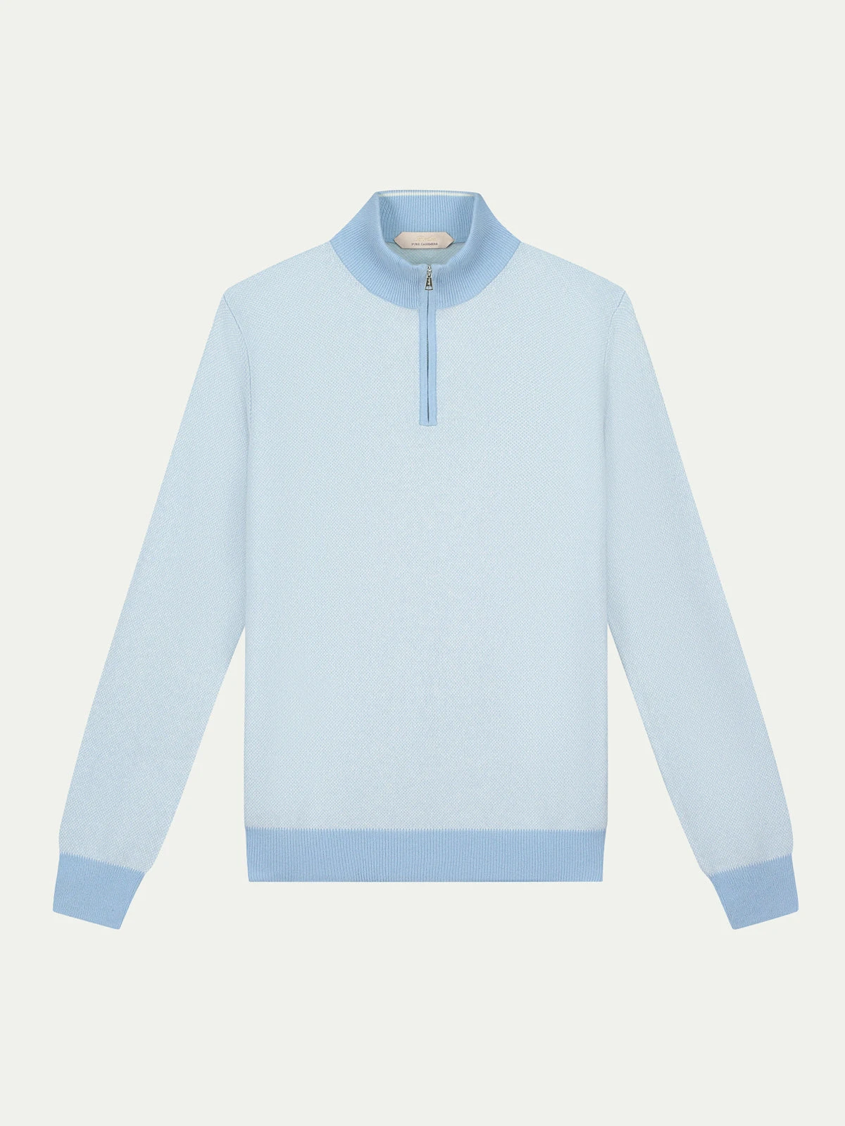 Light Blue Jacquard Zipper Sweater 3 Light Blue Jacquard Zipper Sweater