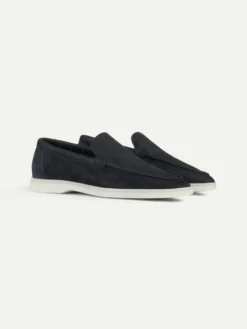 Navy Nubuck Yacht Loafers