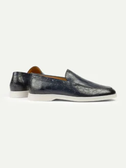 Navy Crocodile Yacht Loafers -Velora Fashion Aurelien yacht loafer crocodile leather navy men 3 scaled