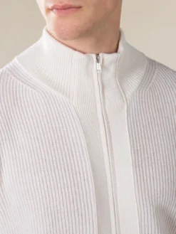 Ivory Voyager Rib Vest -Velora Fashion Aurelien zipper sweater cashwool merino voyager ivory8