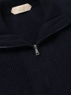 Navy Voyager Rib Vest -Velora Fashion Aurelien zipper sweater cashwool merino voyager navy5 scaled
