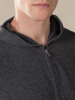 Dark Grey Zipper Vest -Velora Fashion Aurelien zipper vest cashmere dark grey men 7