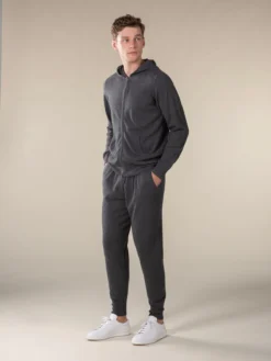 Dark Grey Zipper Vest -Velora Fashion Aurelien zipper vest cashmere dark grey men 8