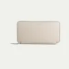 Beige Zipper Wallet -Velora Fashion BEIGE AURELIEN LEATHER GOODS ZIPPER WALLET1 H
