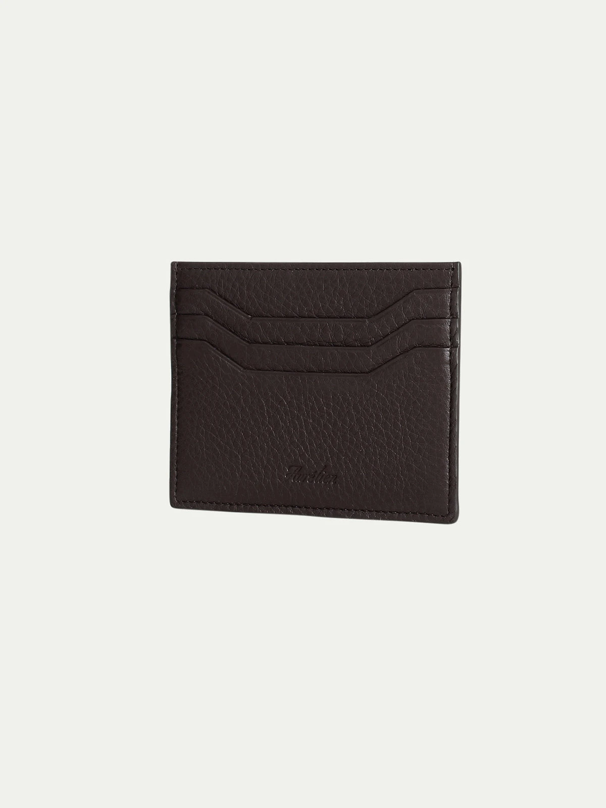 Brown Grained Leather Cardholder 3 Brown Grained Leather Cardholder