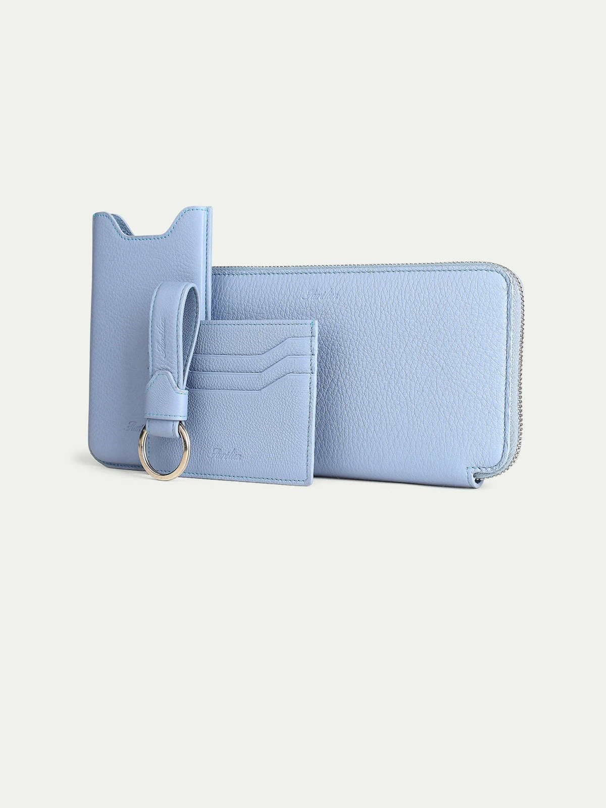 Light Blue Zipper Wallet 6 Light Blue Zipper Wallet - Image 4