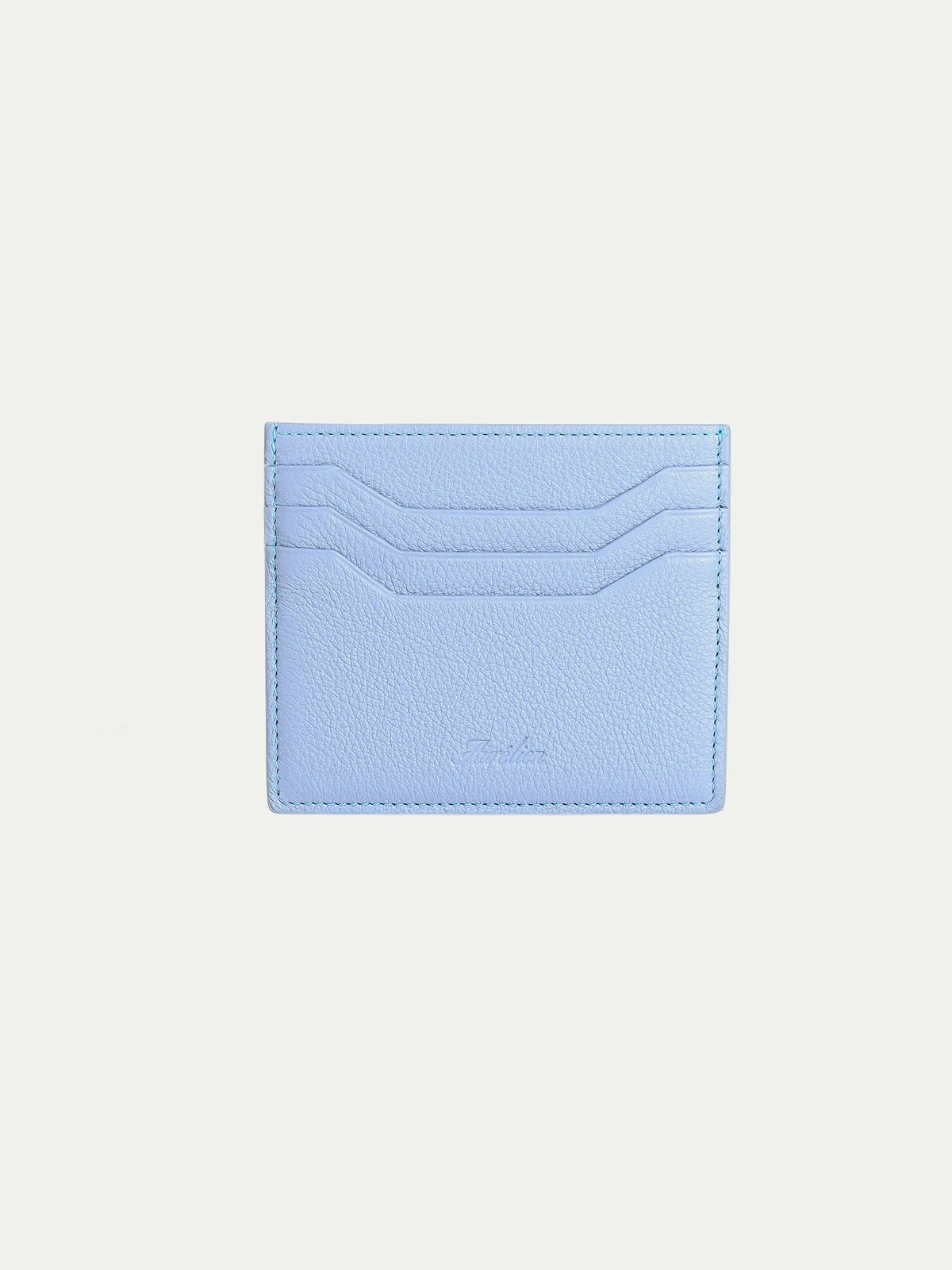 Light Blue Grained Leather Cardholder 3 Light Blue Grained Leather Cardholder