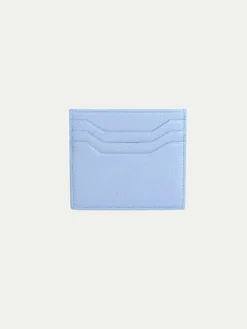 Light Blue Grained Leather Cardholder 8 Light Blue Grained Leather Cardholder -Velora Fashion LIGHT BLUE AURELIEN LEATHER GOODS CARDHOLDER3 H