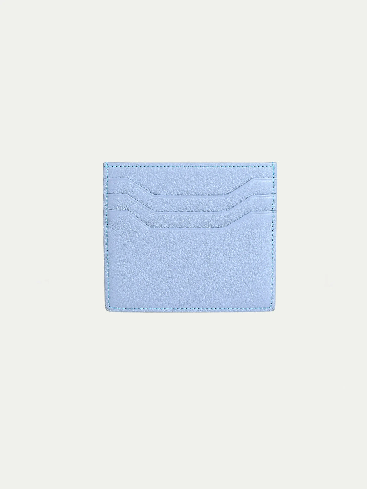 Light Blue Grained Leather Cardholder 5 Light Blue Grained Leather Cardholder - Image 3