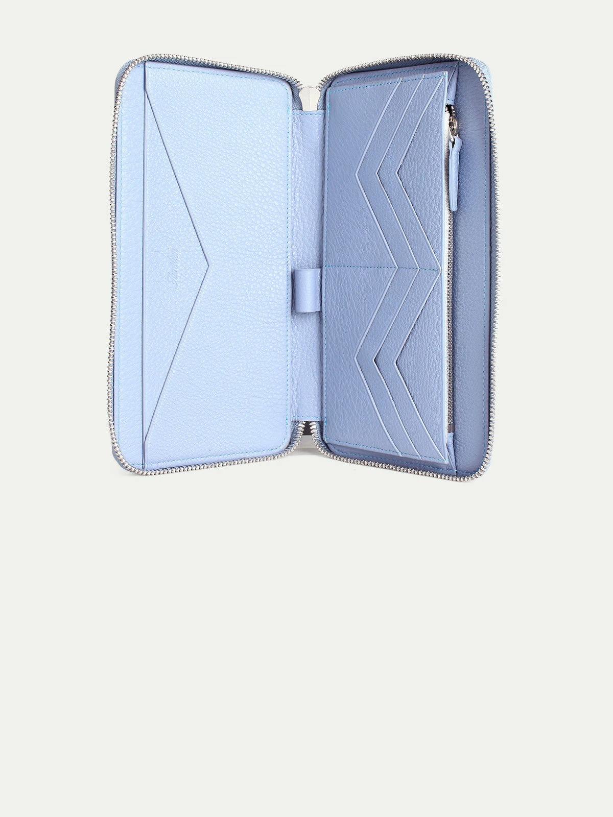 Light Blue Zipper Wallet 5 Light Blue Zipper Wallet - Image 3