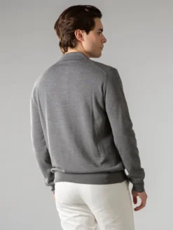 Extrafine Merino Polo Dark Grey -Velora Fashion UntitlAurelien polo longsleeve dark grey cashwool merino 2