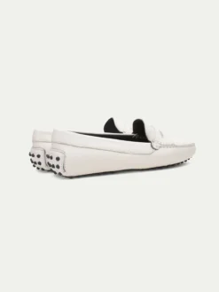 Off-white Leather Driving Shoes II -Velora Fashion aurelien drivingshoes driving shoes mocassins women dames leather white3