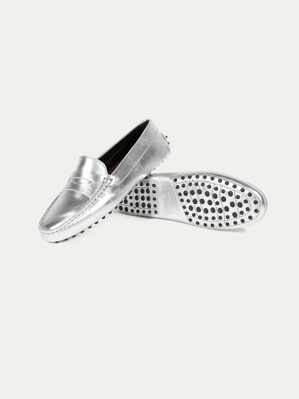 Silver Leather Driving Shoes 3 Silver Leather Driving Shoes