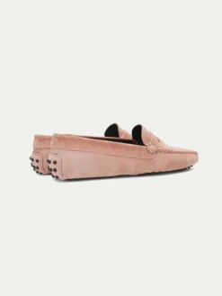 Pink Suede Driving Shoes -Velora Fashion aurelien drivingshoes driving shoes mocassins women dames suede penny pink3