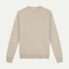 Light Beige Two Tone City Crew -Velora Fashion aurelien city crewneck two tone rib beige men 1 scaled