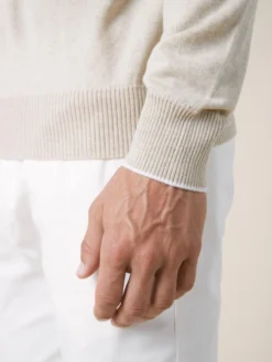 Light Beige Two Tone City Crew -Velora Fashion aurelien city crewneck two tone rib beige men 16 598dd370 154d 49ee bc92 e188b03ecd78