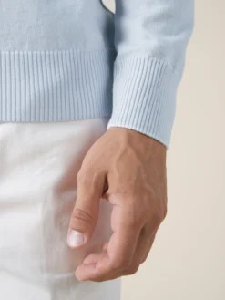 Light Blue Two Tone City Crew -Velora Fashion aurelien city crewneck two tone rib light blue men 17 f82daa8b 971b 4026 af81 3a160180ac2e