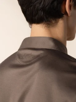 AUR1 Longsleeve Polo Ash Grey 11 AUR1 Longsleeve Polo Ash Grey -Velora Fashion aurelien interlock cotton polo men katoen poloshirt heren longsleeve ash grey13copy 2