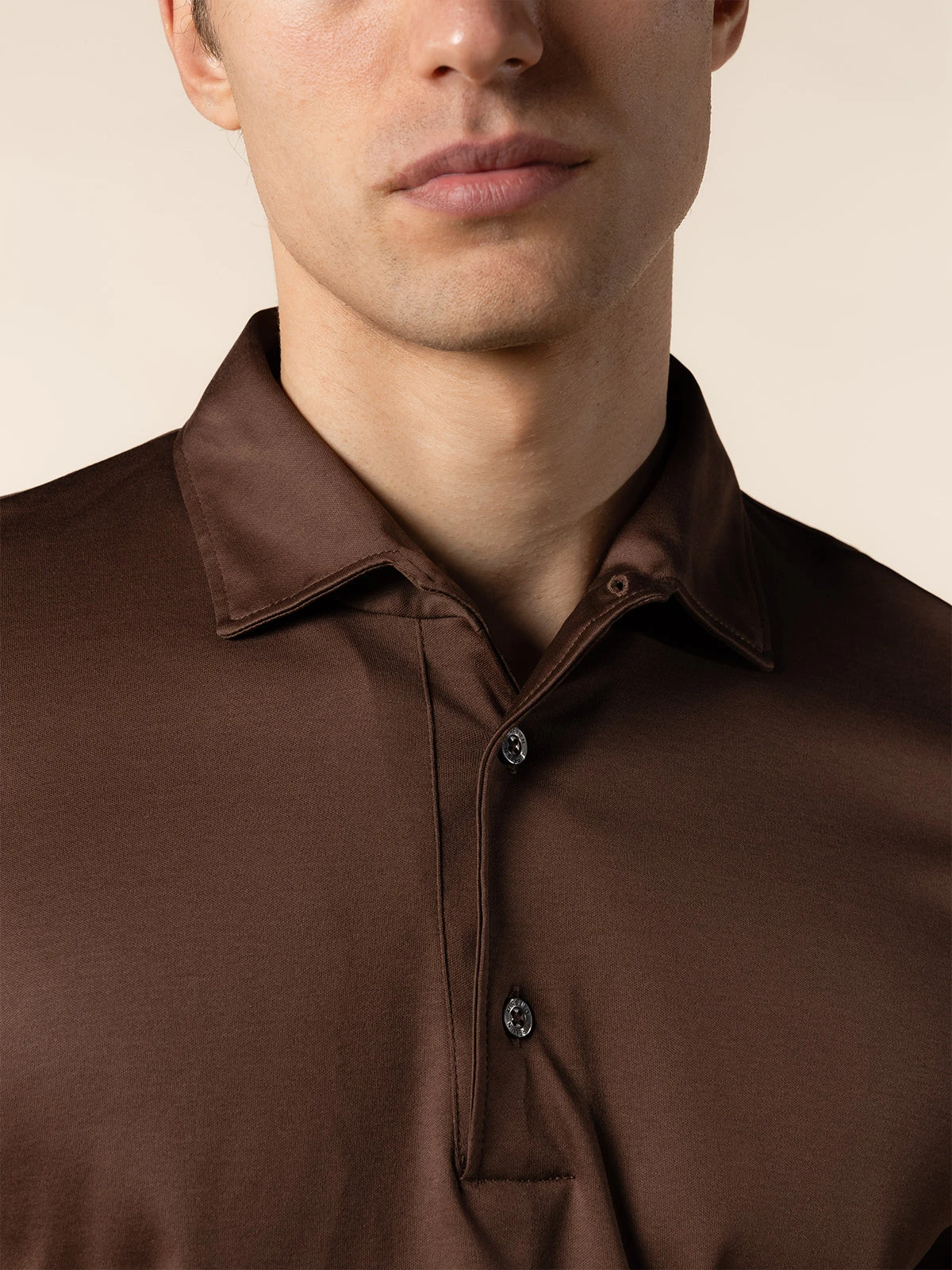 AUR1 Longsleeve Polo Chocolate 7 AUR1 Longsleeve Polo Chocolate - Image 5