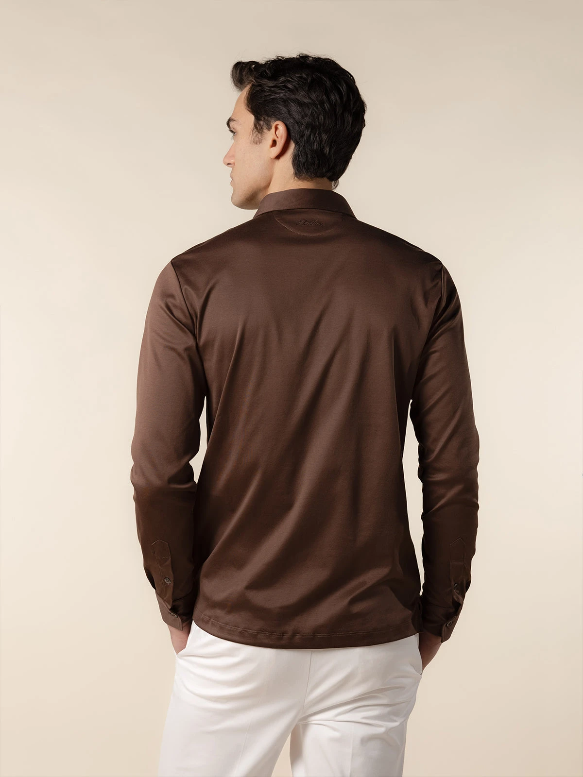 AUR1 Longsleeve Polo Chocolate 6 AUR1 Longsleeve Polo Chocolate - Image 4