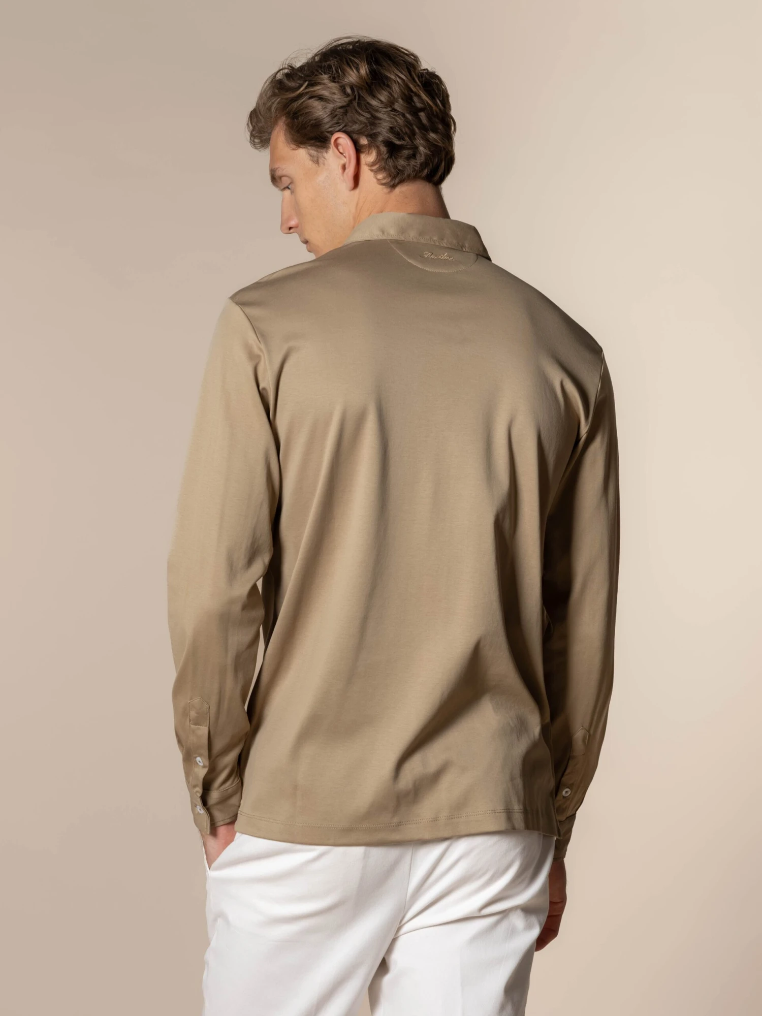 AUR1 Longsleeve Polo Dark Taupe 7 AUR1 Longsleeve Polo Dark Taupe - Image 5