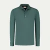 AUR1 Longsleeve Polo Emerald -Velora Fashion aurelien interlock cotton polo men katoen poloshirt heren longsleeve emeral