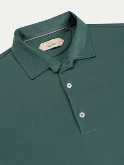 AUR1 Longsleeve Polo Emerald -Velora Fashion aurelien interlock cotton polo men katoen poloshirt heren longsleeve emerald2 2