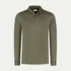 AUR1 Longsleeve Polo Olive -Velora Fashion aurelien interlock cotton polo men katoen poloshirt heren longsleeve olive1