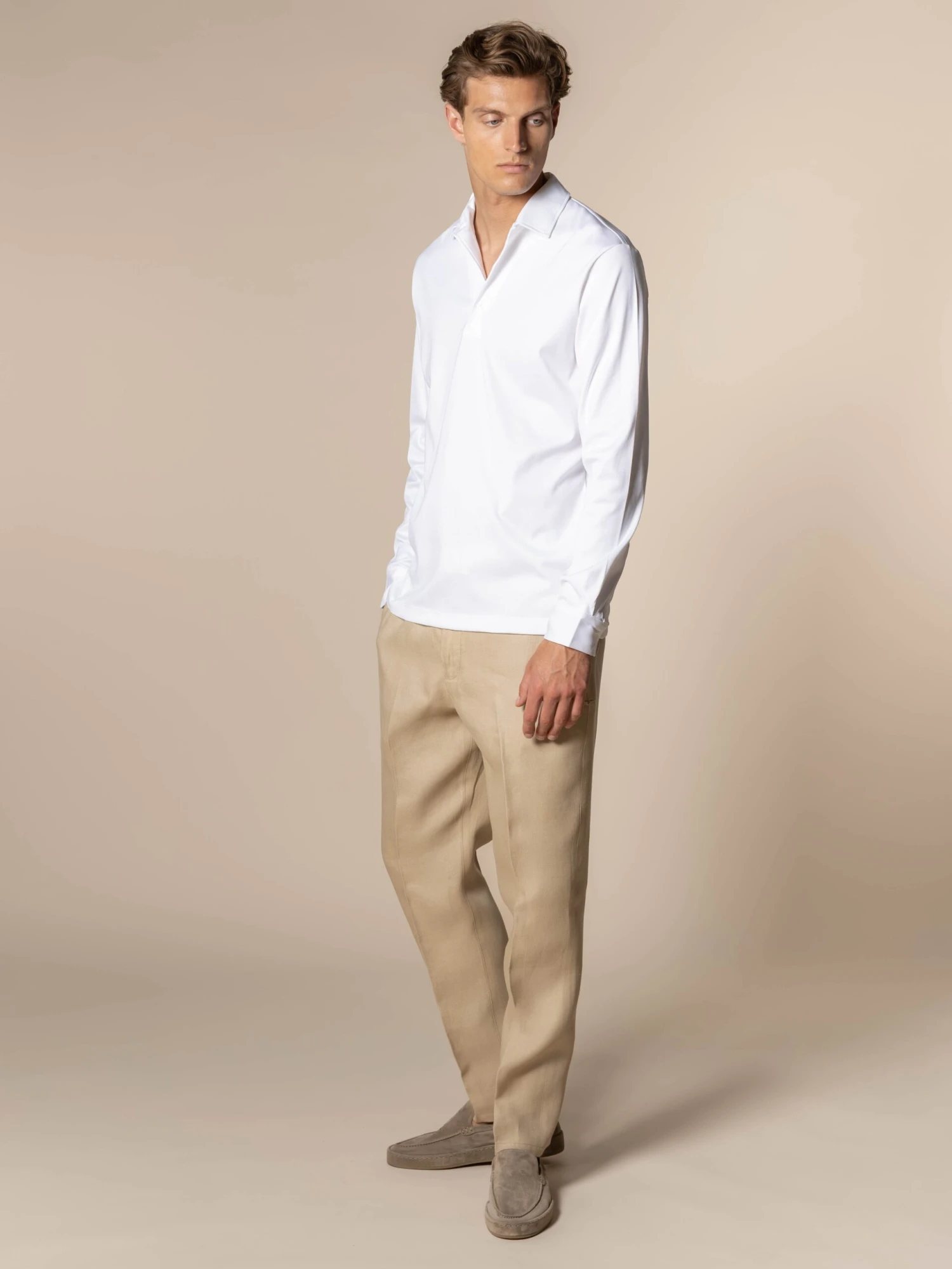 AUR1 Longsleeve Polo White 8 AUR1 Longsleeve Polo White - Image 6