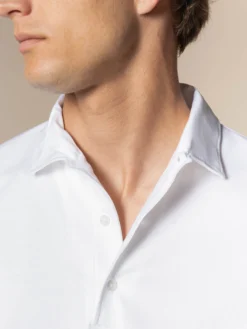 AUR1 Longsleeve Polo White 11 AUR1 Longsleeve Polo White -Velora Fashion aurelien interlock cotton polo men katoen poloshirt heren longsleeve white13 scaled