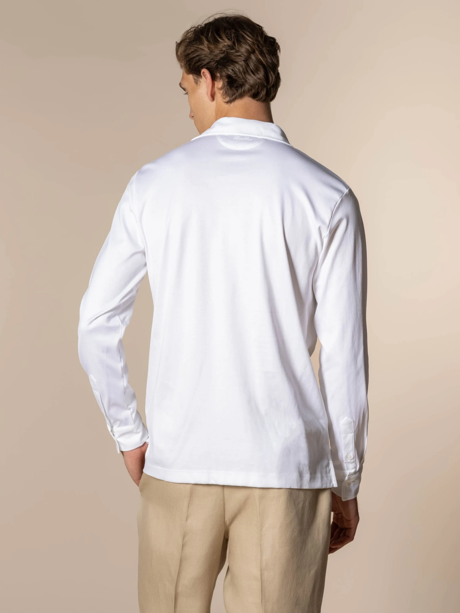 AUR1 Longsleeve Polo White 7 AUR1 Longsleeve Polo White - Image 5