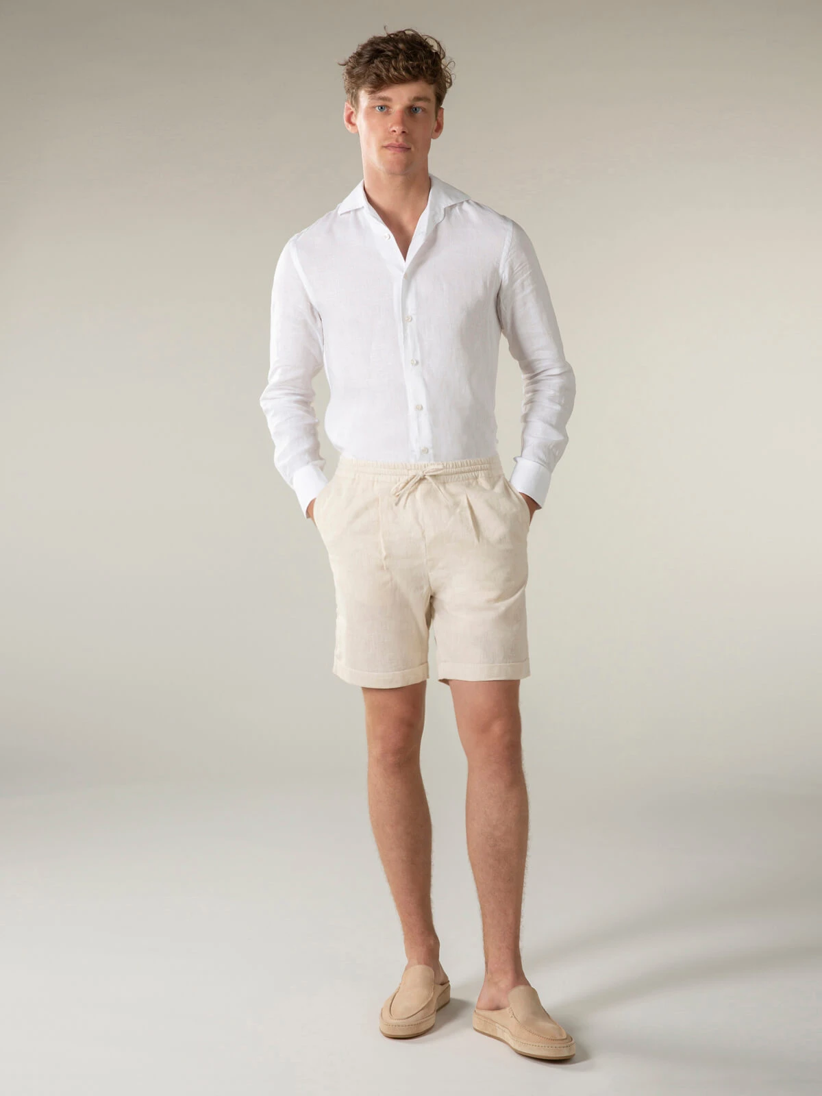Beige Linen Seaside Shorts 8 Beige Linen Seaside Shorts - Image 6
