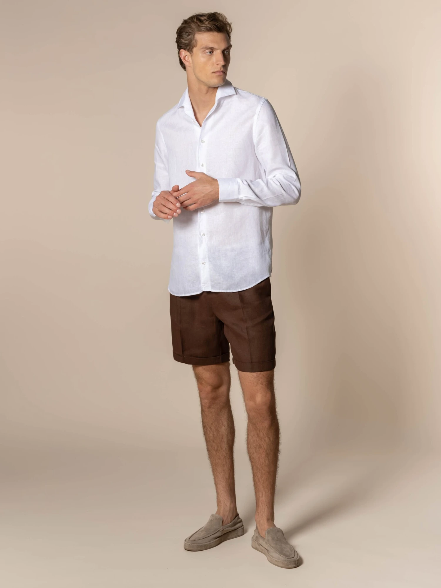 Chocolate Linen Seaside Shorts 7 Chocolate Linen Seaside Shorts - Image 5