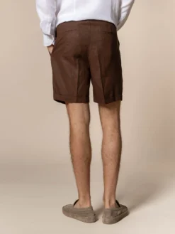 Chocolate Linen Seaside Shorts 9 Chocolate Linen Seaside Shorts -Velora Fashion aurelien linen seaside shorts chocolate3 scaled