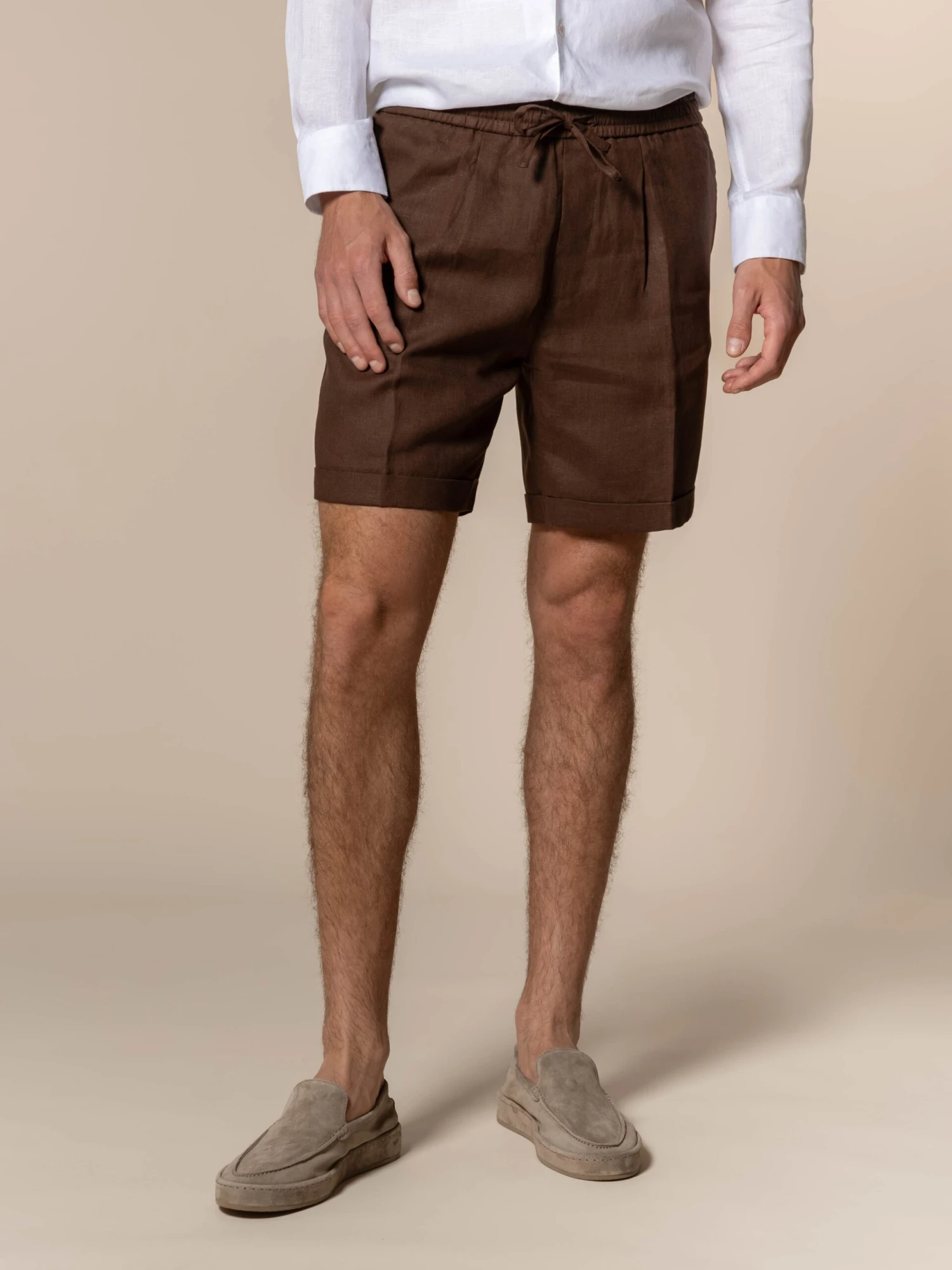 Chocolate Linen Seaside Shorts 4 Chocolate Linen Seaside Shorts - Image 2