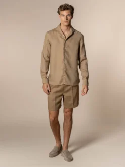 Dark Taupe Linen Seaside Shorts 13 Dark Taupe Linen Seaside Shorts -Velora Fashion aurelien linen seaside shorts darktaupe13 scaled