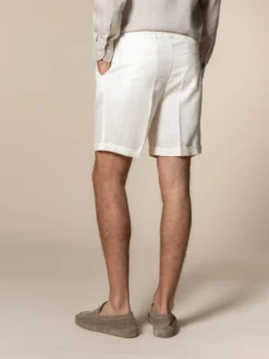 Ecru Linen Seaside Shorts -Velora Fashion aurelien linen seaside shorts ecru42 scaled