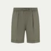 Olive Linen Seaside Shorts -Velora Fashion aurelien linen seaside shorts olive1